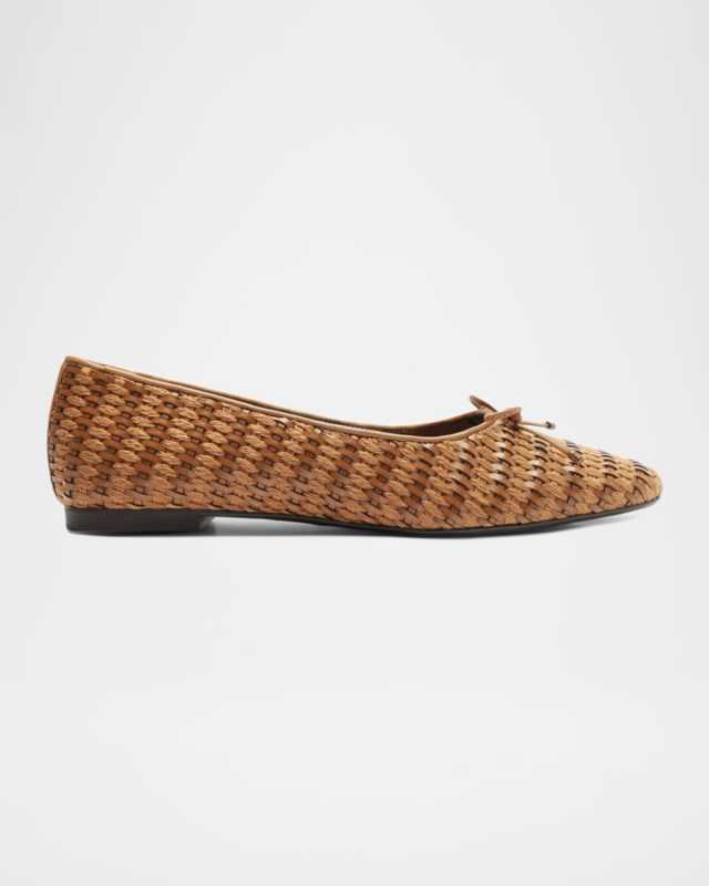 Arissa Bow Woven Ballerina Flats